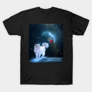 Cute Cat With Rose T-Shirt